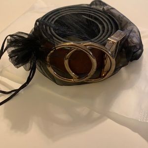 Black/Brown Reversible Double Ring Belt New Without Tags size 95cm